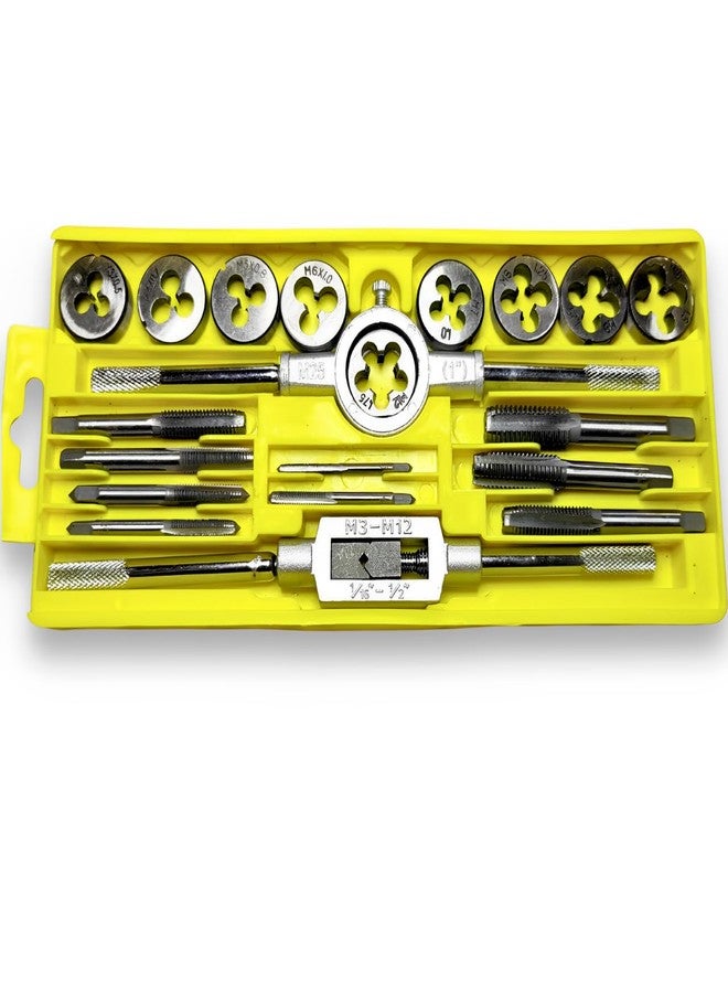 ziodic Practical/set Metric Handle Taps Dies Sets Kits Screw Thread Taps Carbon Steel M3-M12 Dies Wrench Screw (20 Pic) - Image 1